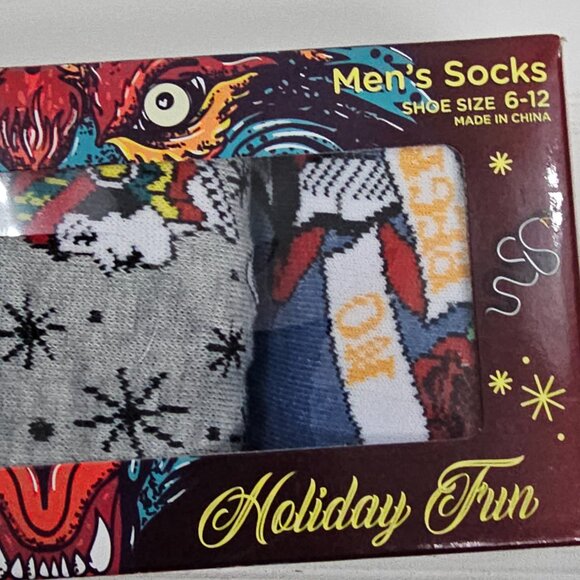 Good Boy Holiday Fun No Regrets Crew Sock 3 Pack Men's Size 6-12 NIP - Picture 6 of 9